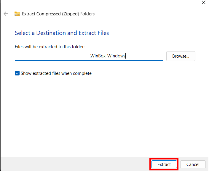 Winbox 4 aply extract zip file
