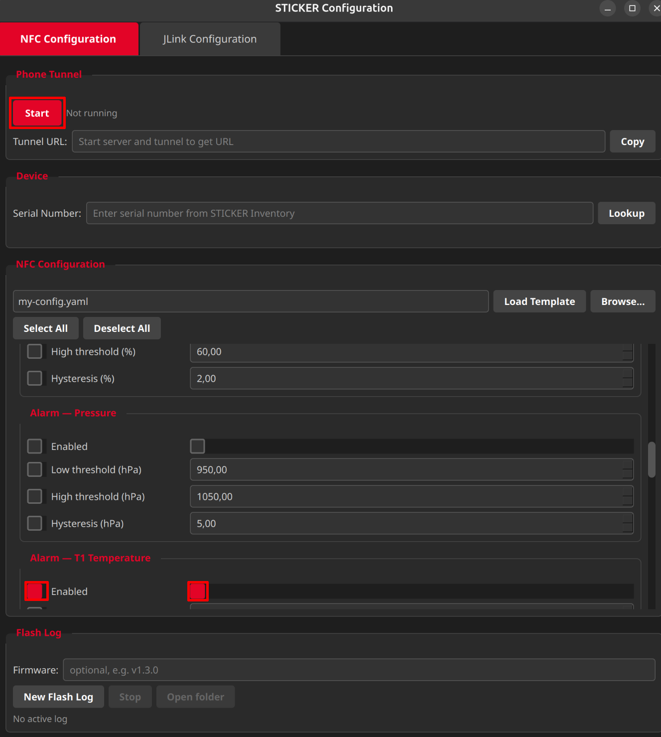 Select parameters