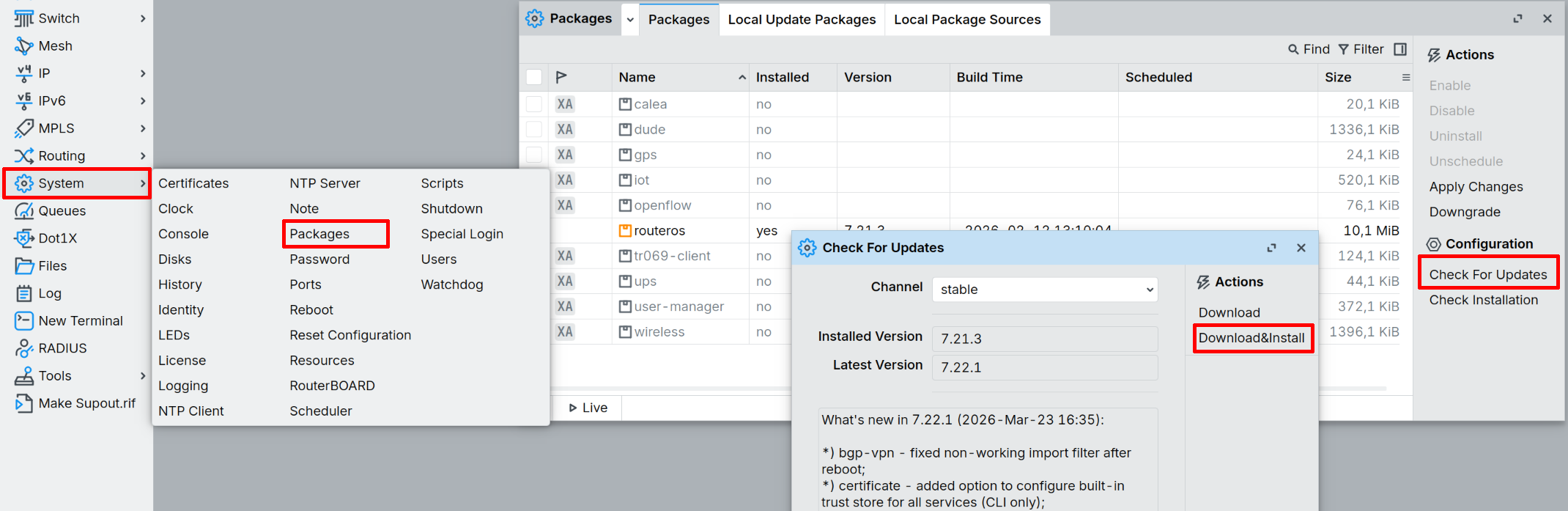 Ember RouterOS update