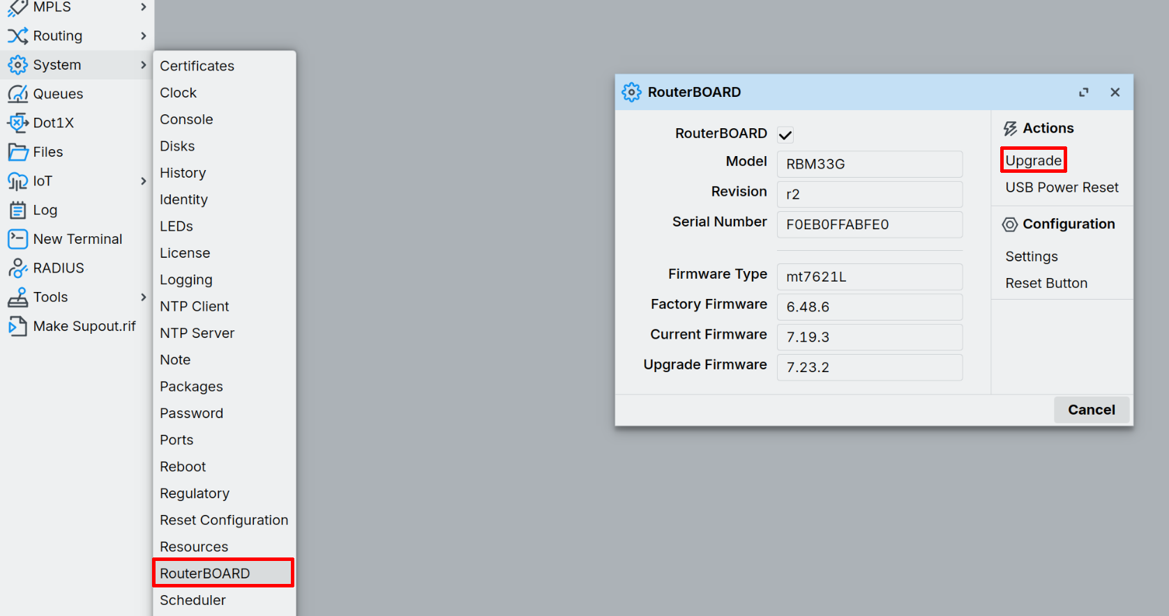 EMBER upgrade RouterBOARD