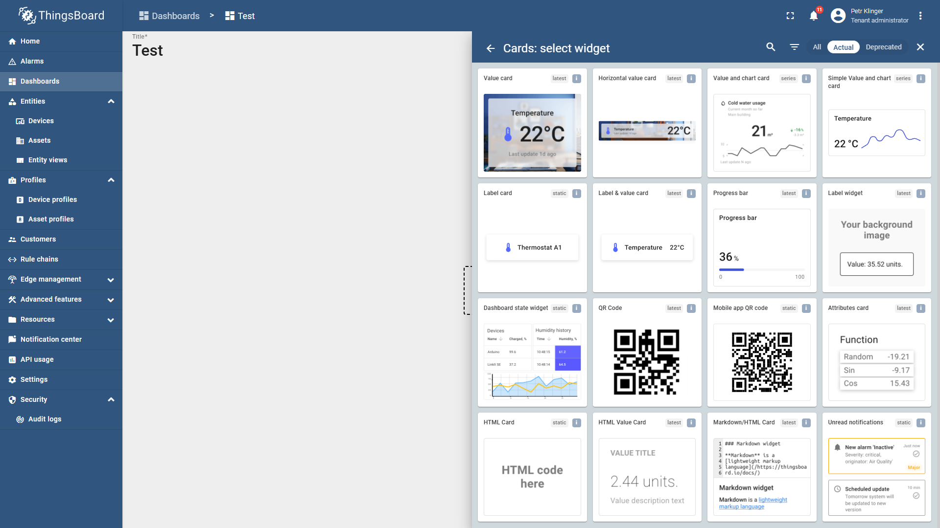Widgets Cards
