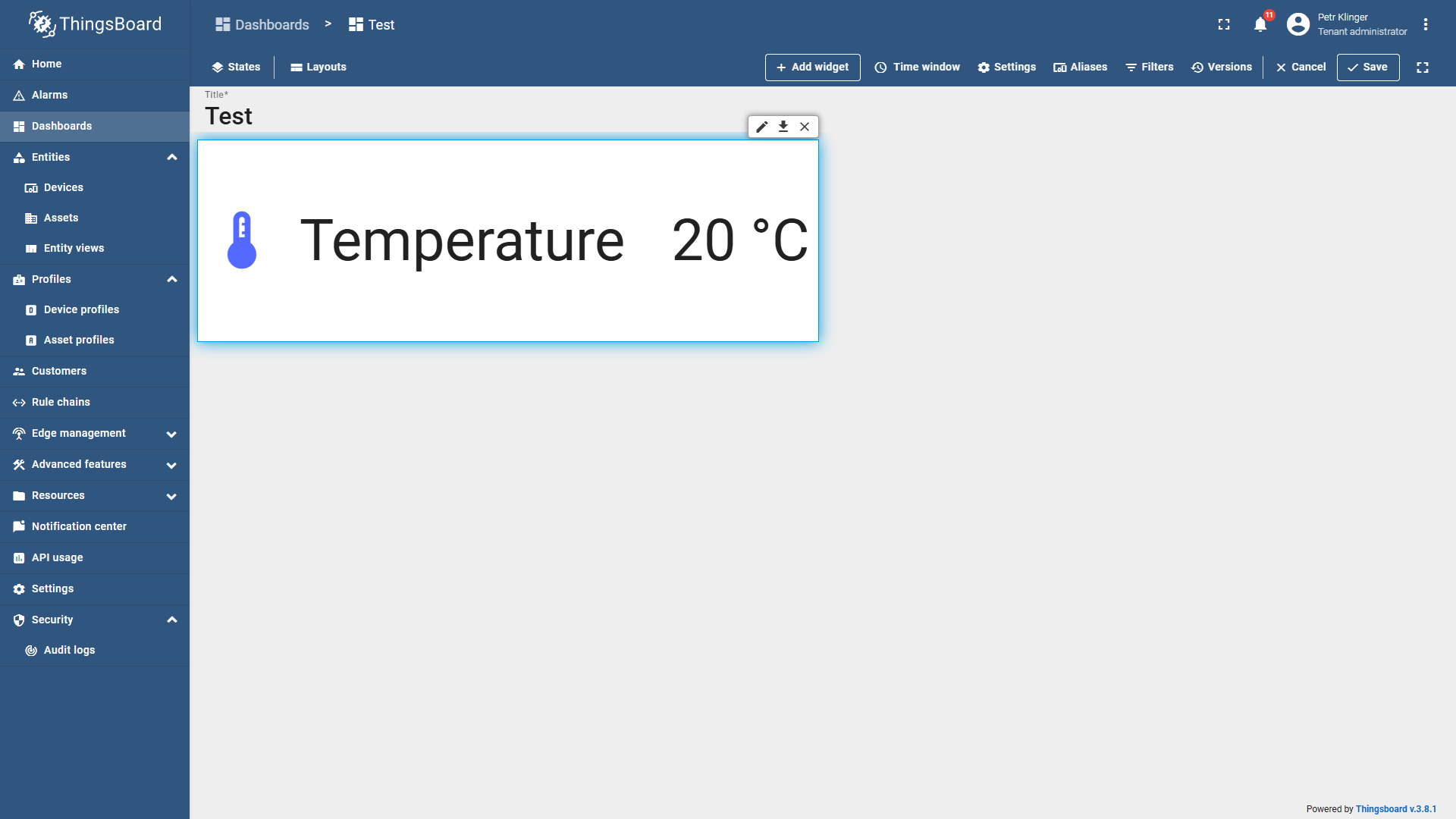 Resize the widget